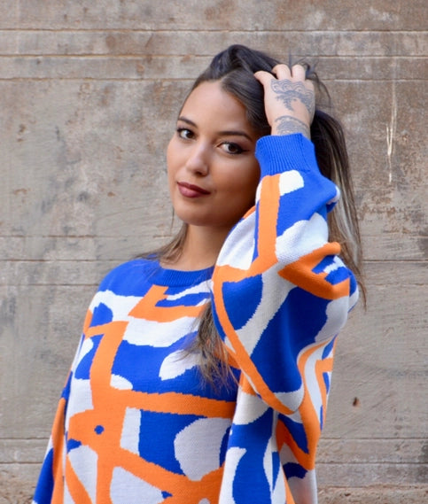 Jersey Azul y naranja