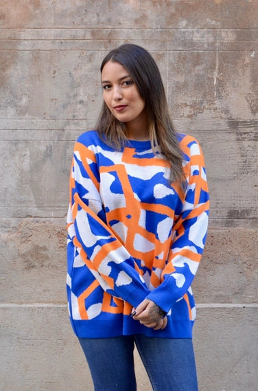 Jersey Azul y naranja