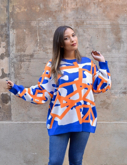 Jersey Azul y naranja