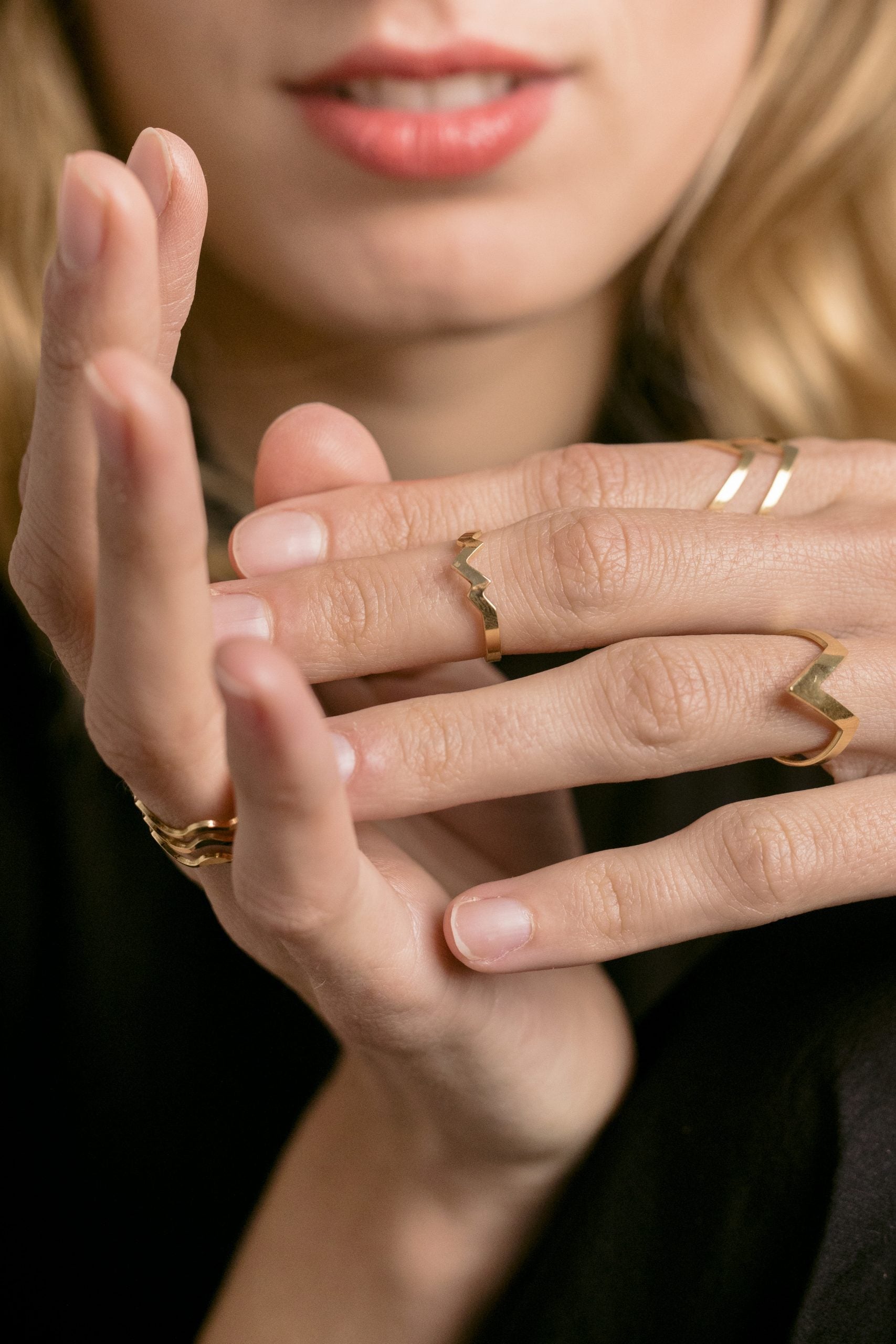 Anillo Fino rayo EPD chapado oro 24k