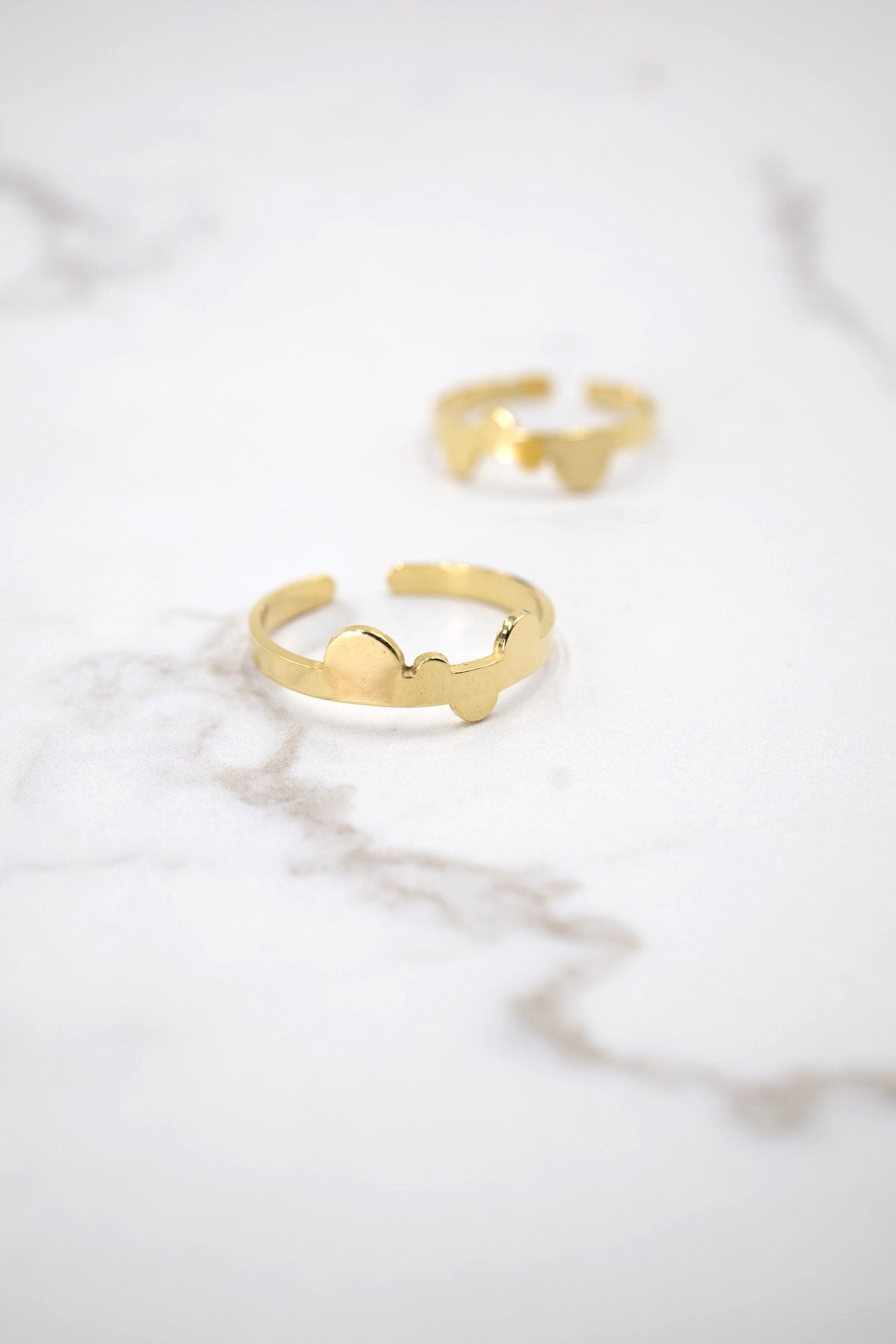 Anillo Fino burbujas EPD chapado oro 24k