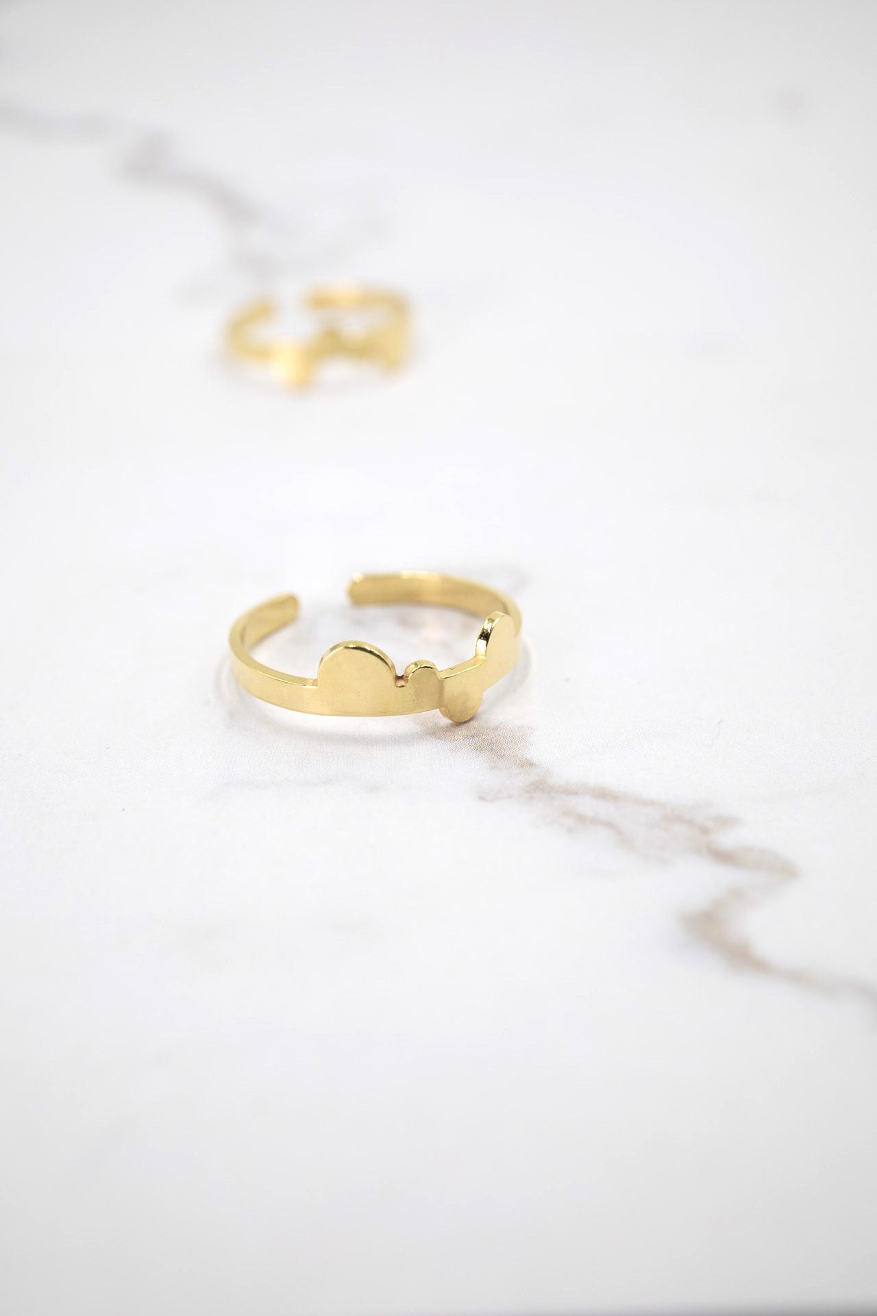 Anillo Fino burbujas EPD chapado oro 24k