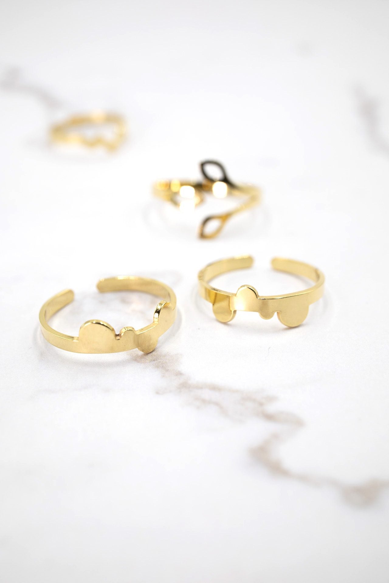 Anillo Fino burbujas EPD chapado oro 24k