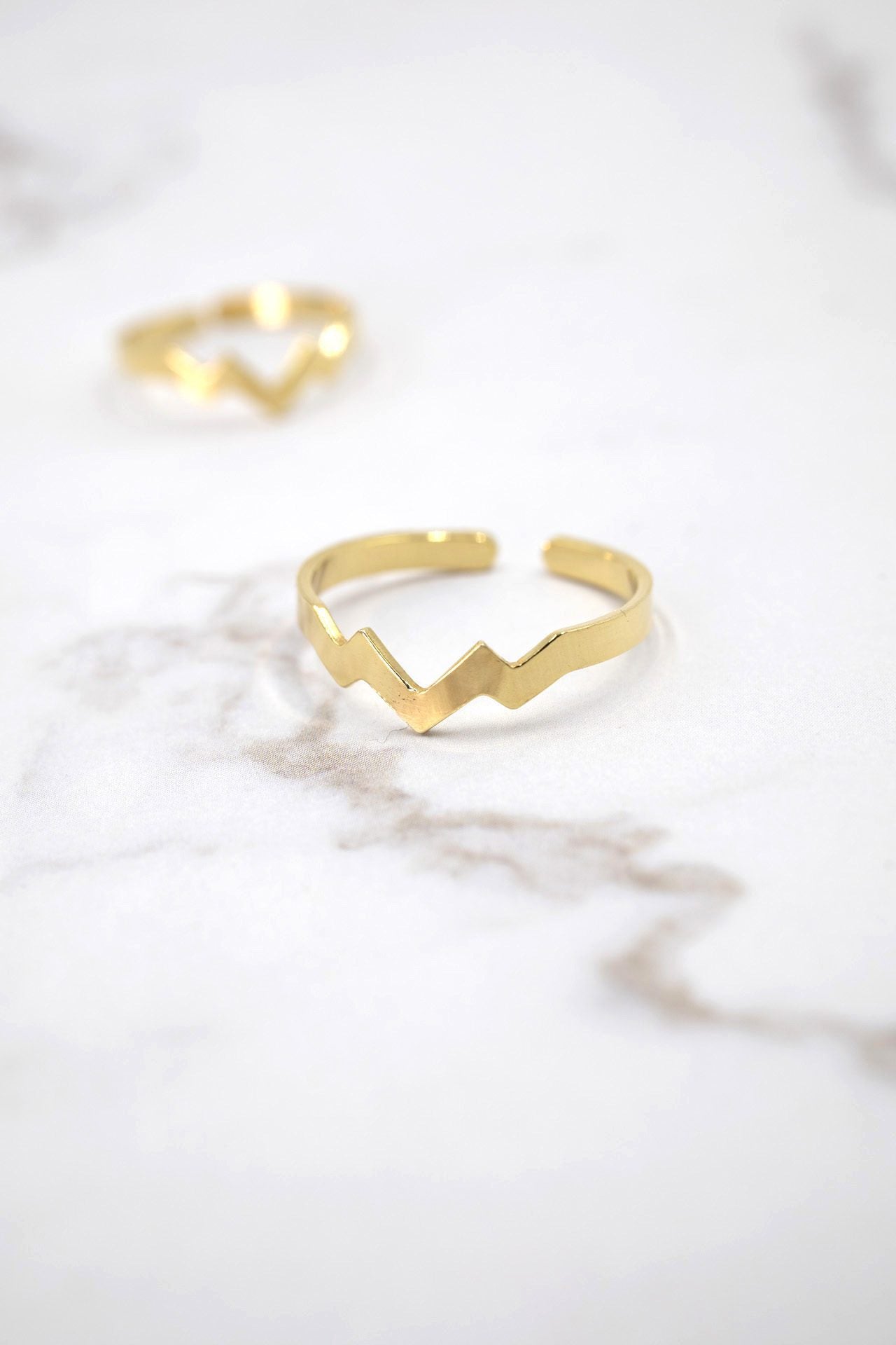 Anillo Fino rayo EPD chapado oro 24k