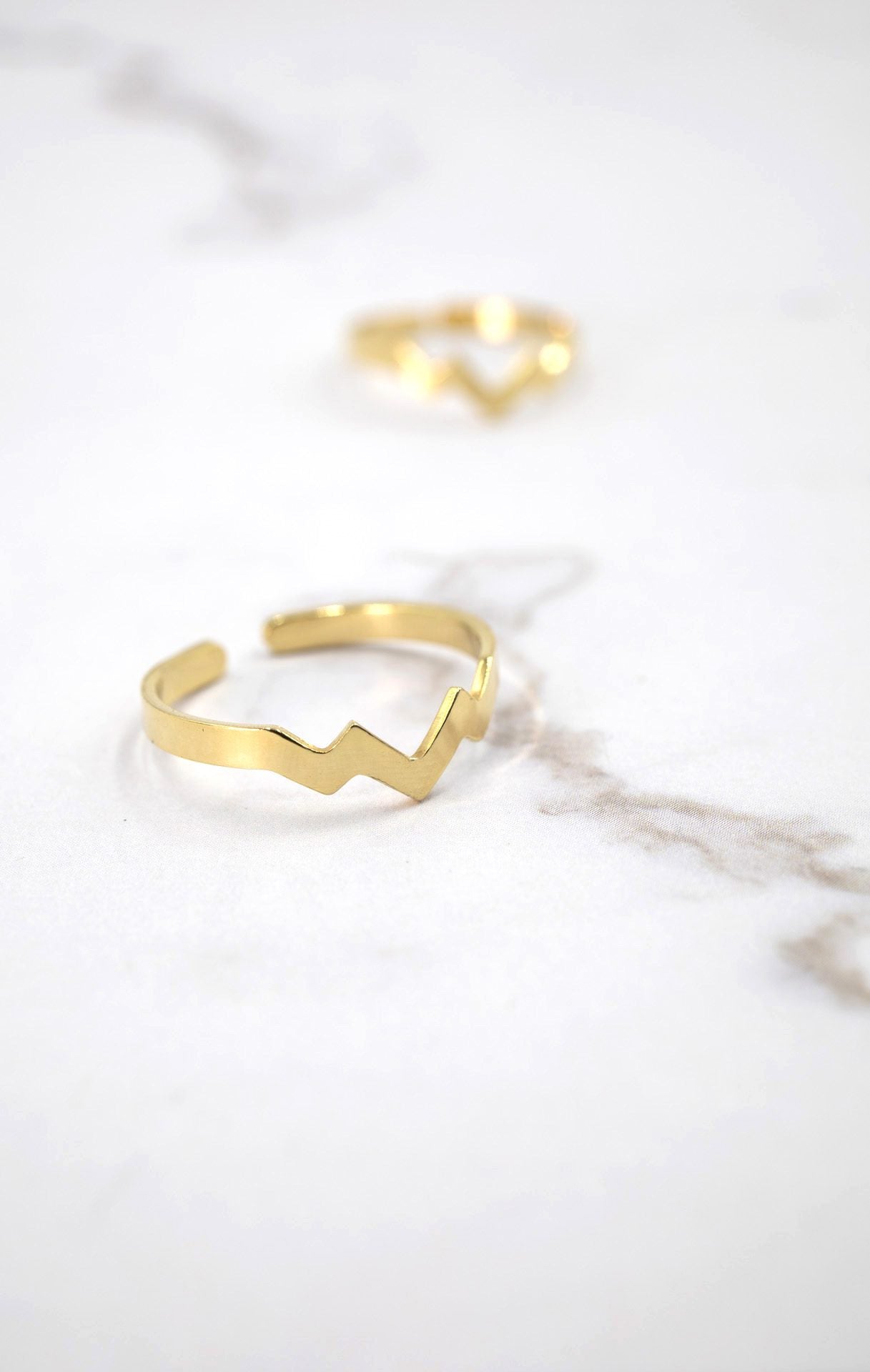 Anillo Fino rayo EPD chapado oro 24k