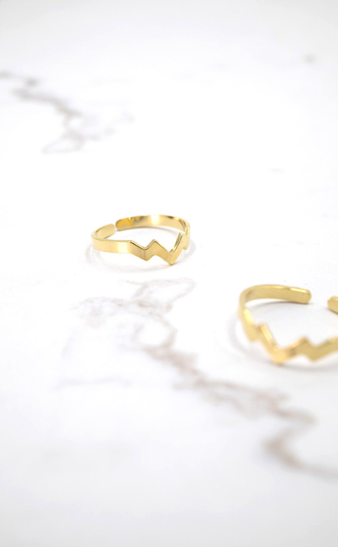 Anillo Fino rayo EPD chapado oro 24k