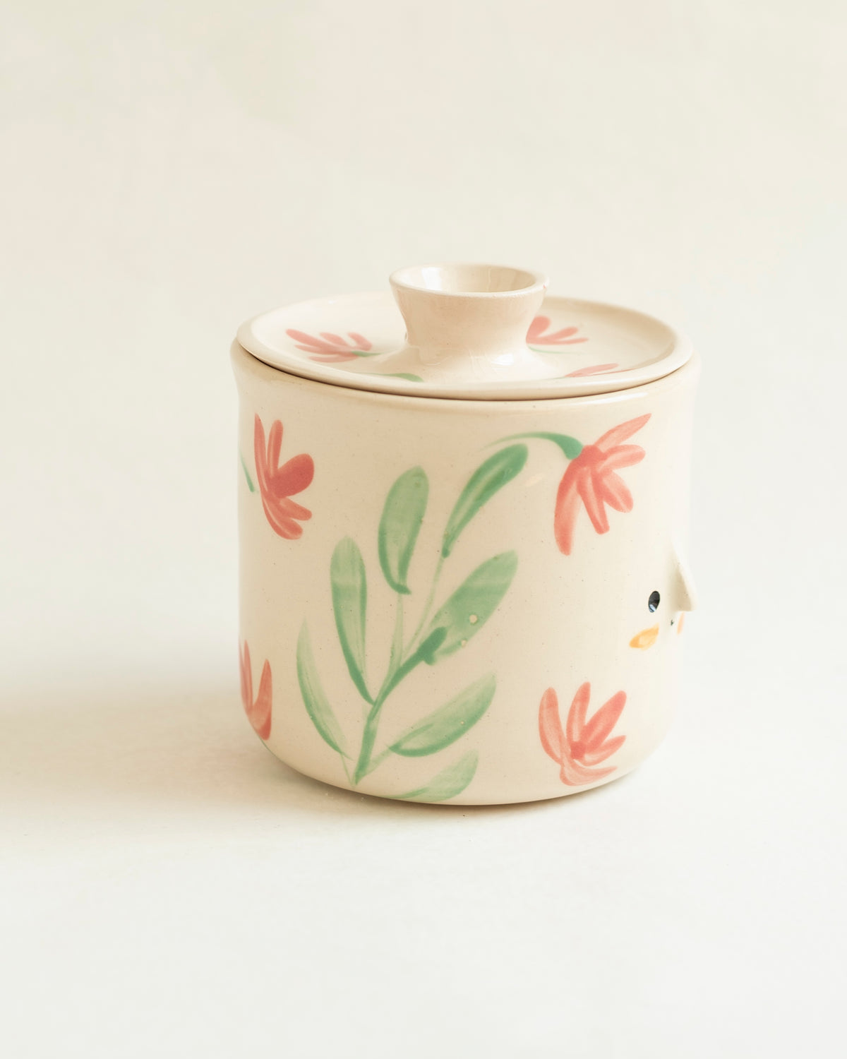 Tarro con tapa Flores rosa