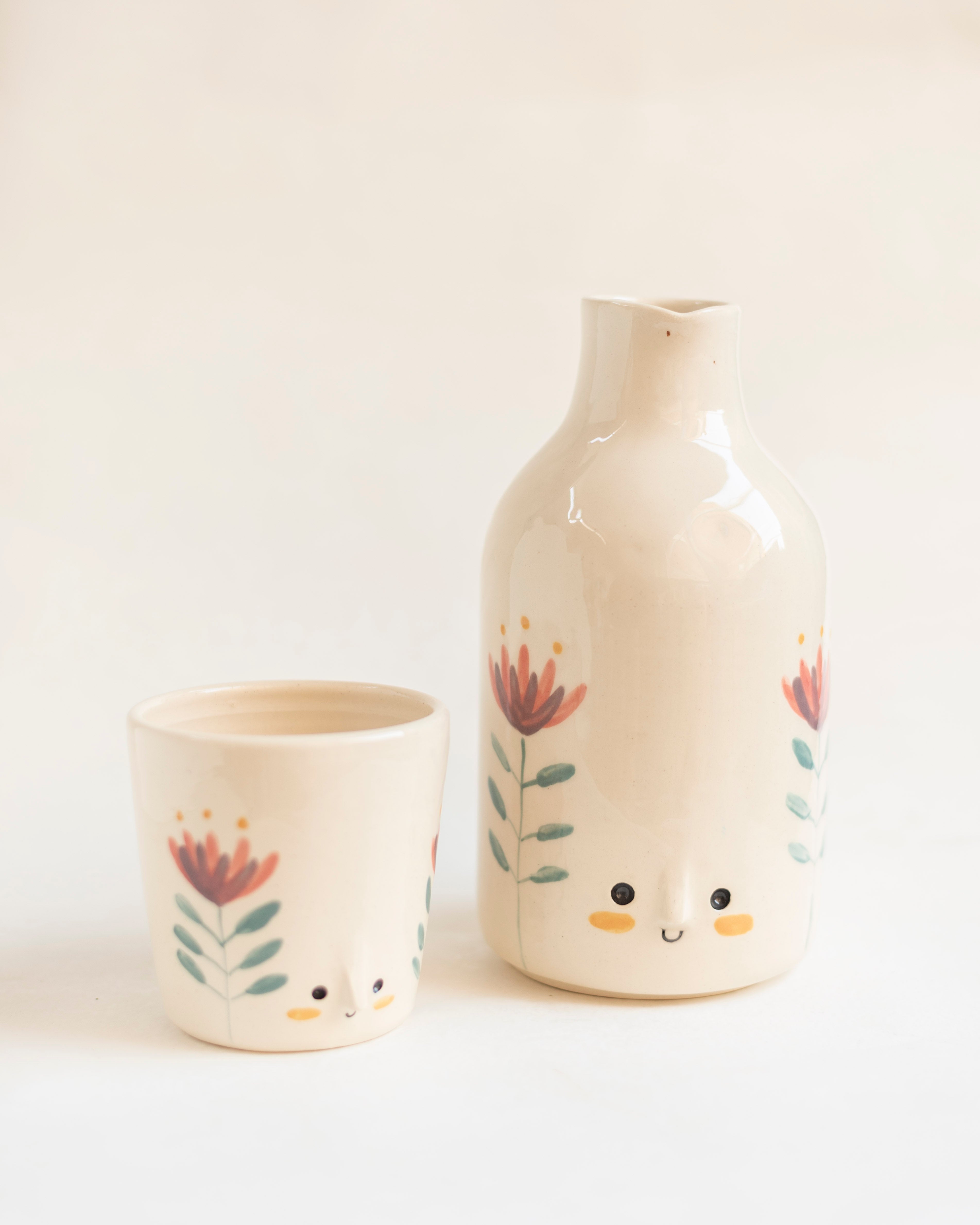 Jarra + Vaso Flor