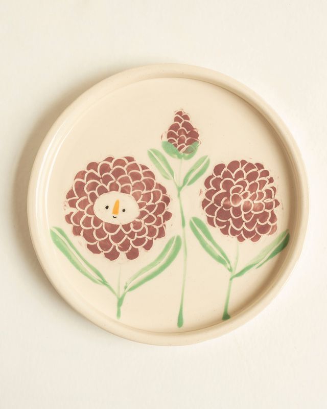 Plato Crisantemo morado