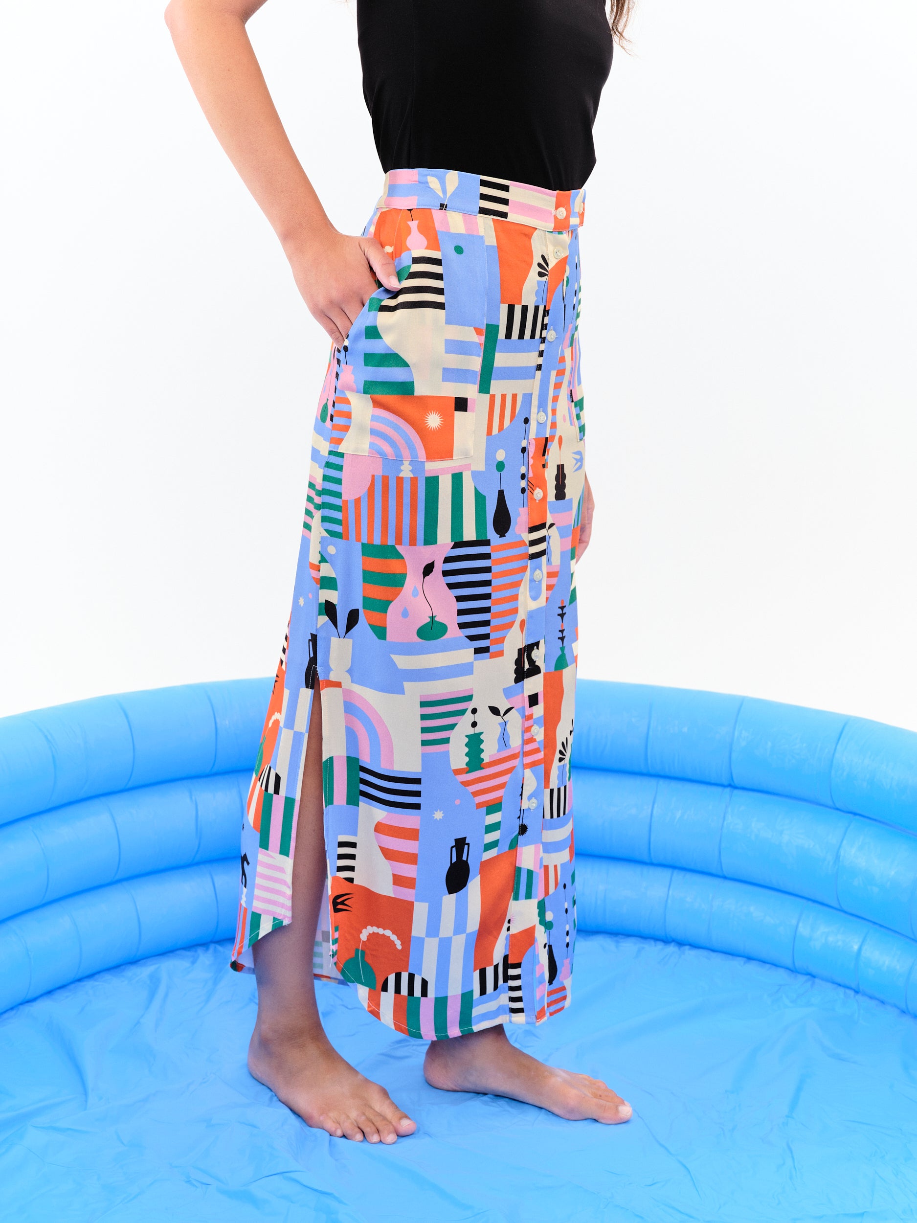 Falda Buganvilla naranja