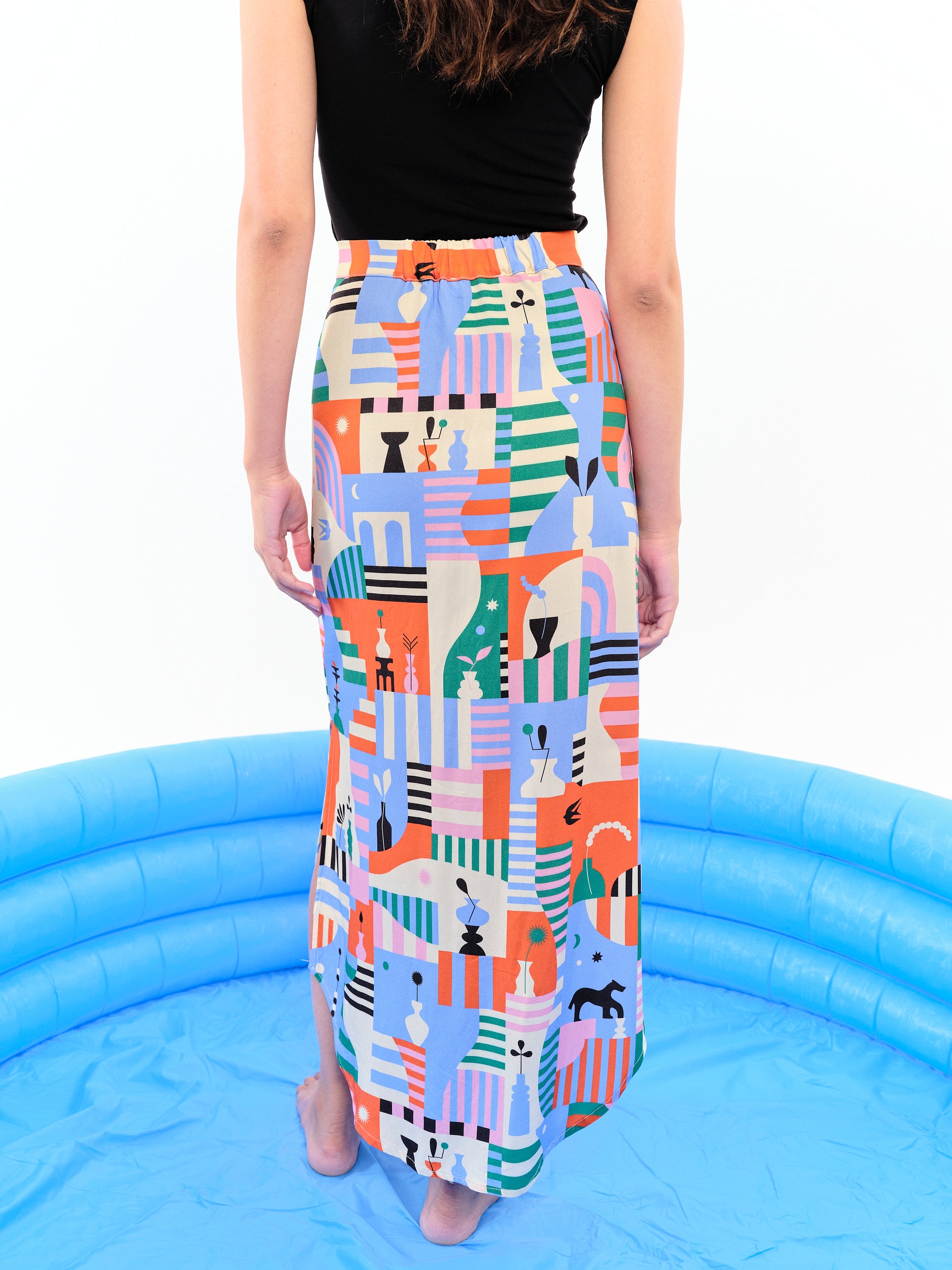 Falda Buganvilla naranja