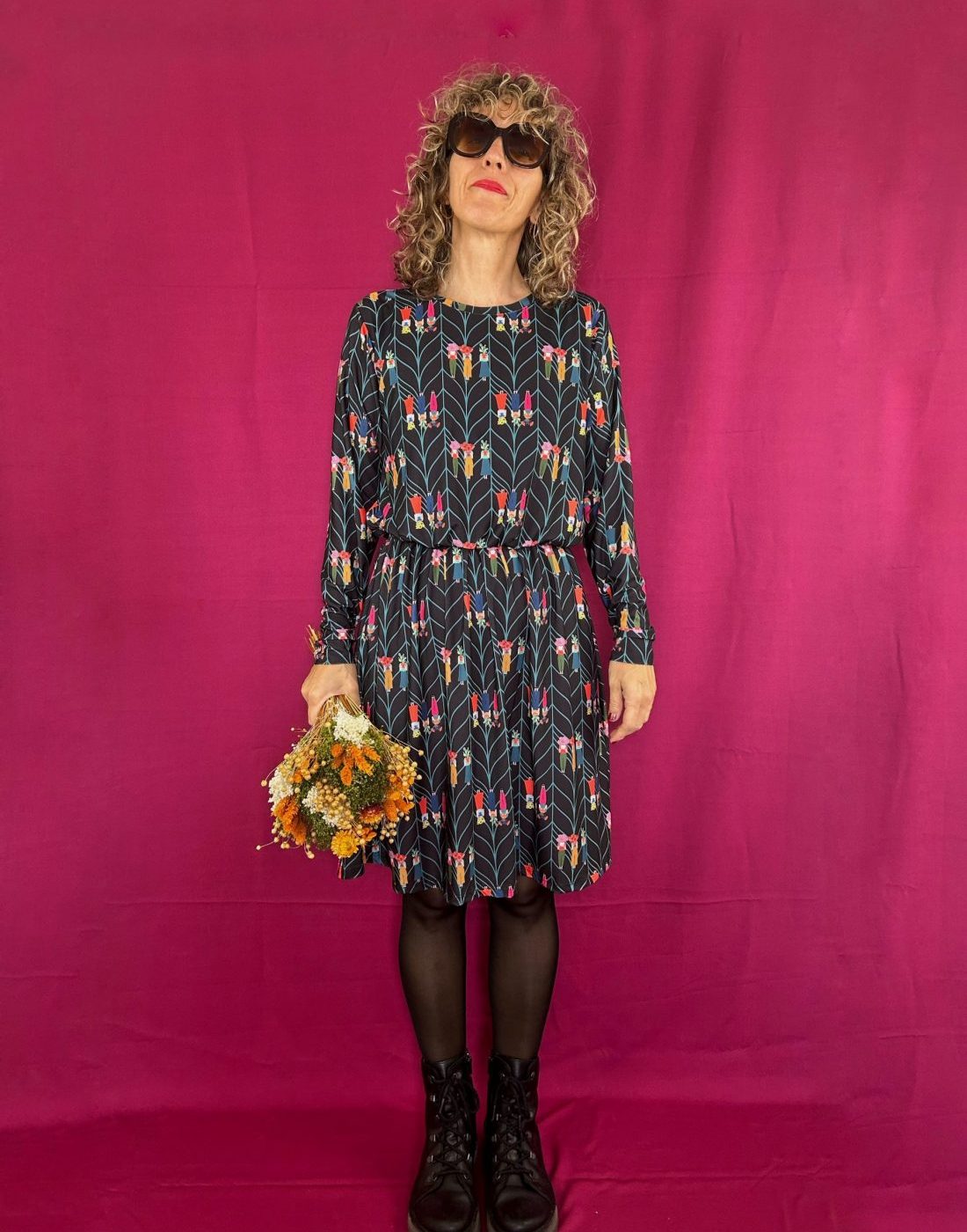 Vestido Donna print Mujeres espiga