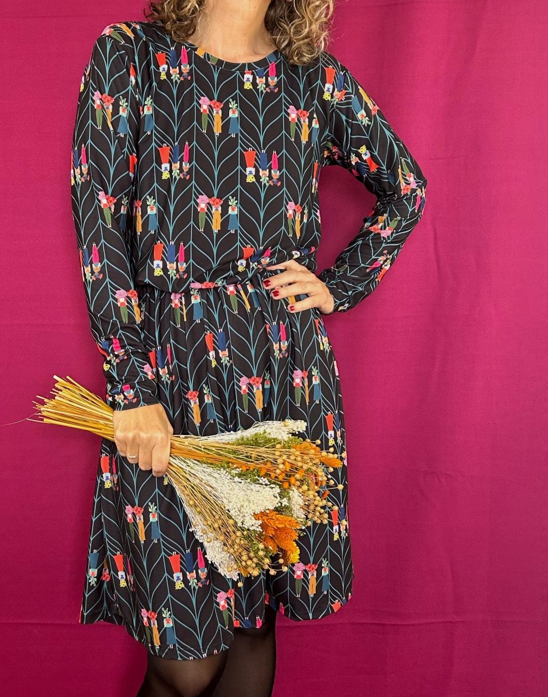 Vestido Donna print Mujeres espiga