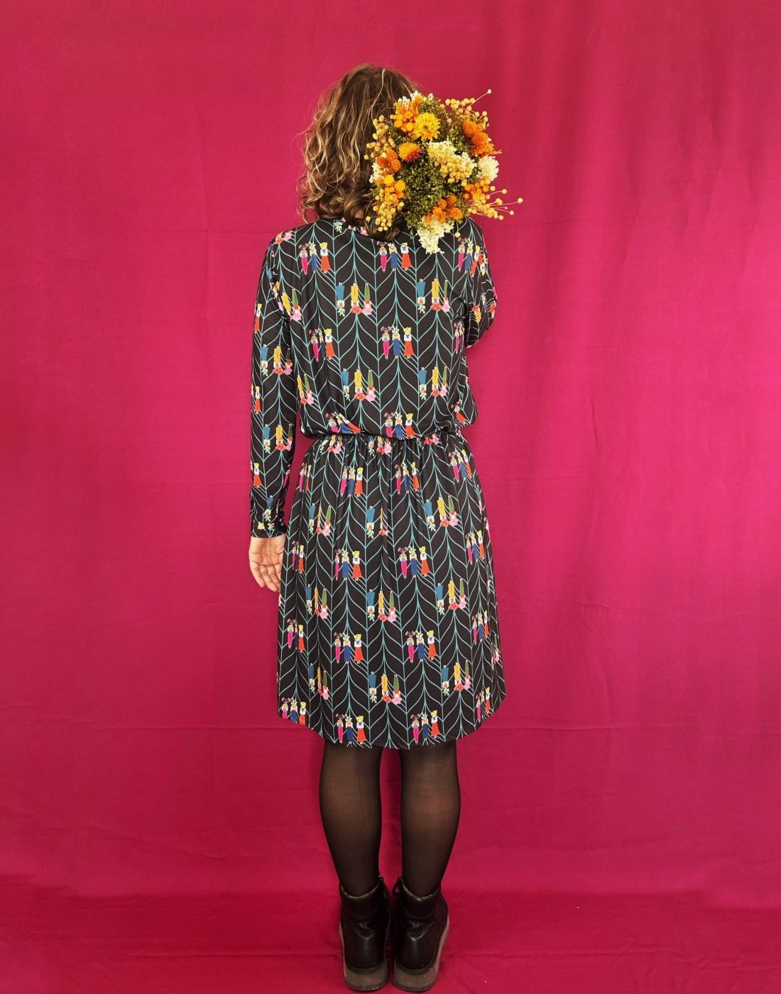 Vestido Donna print Mujeres espiga