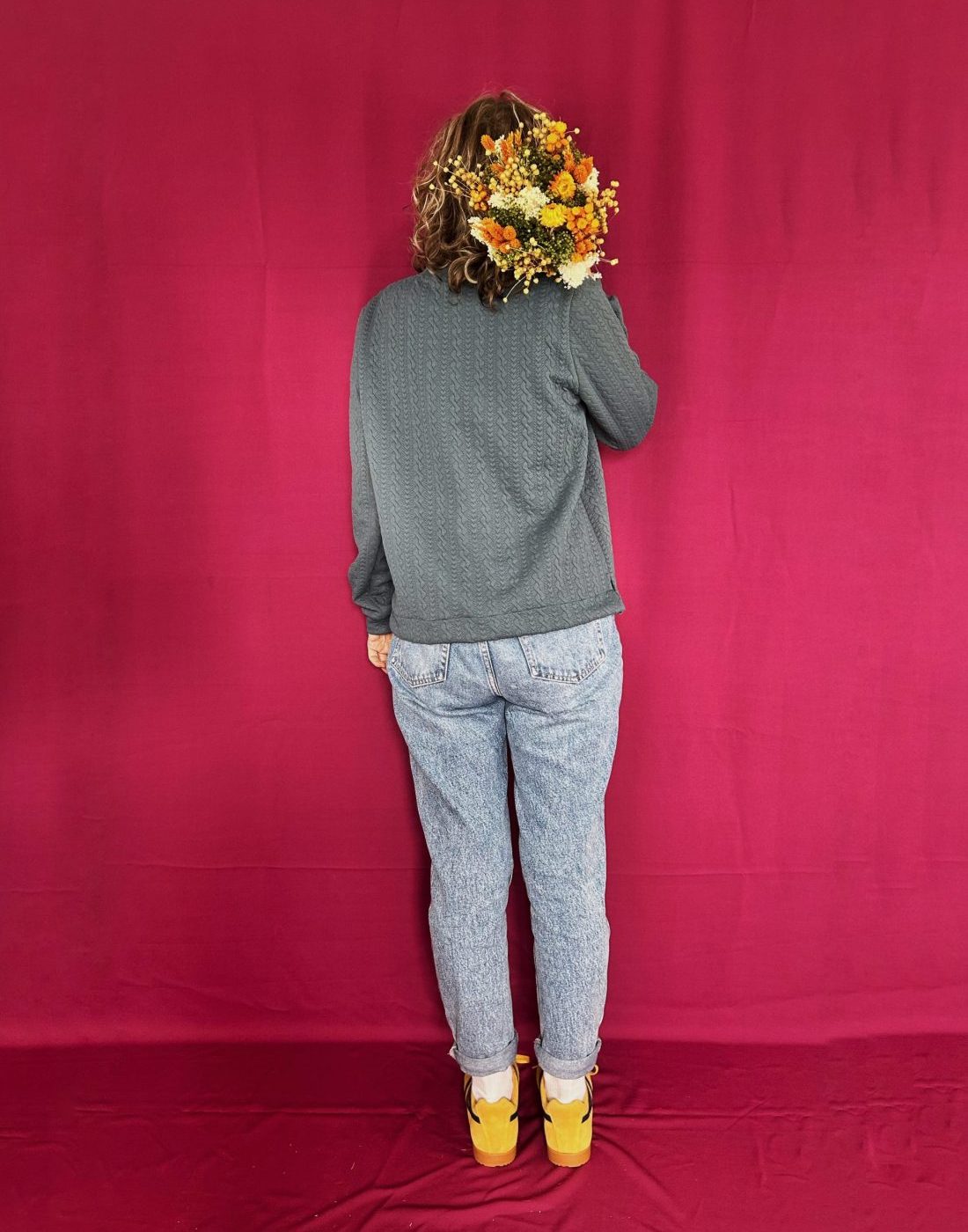 Sudadera Button Petroleo