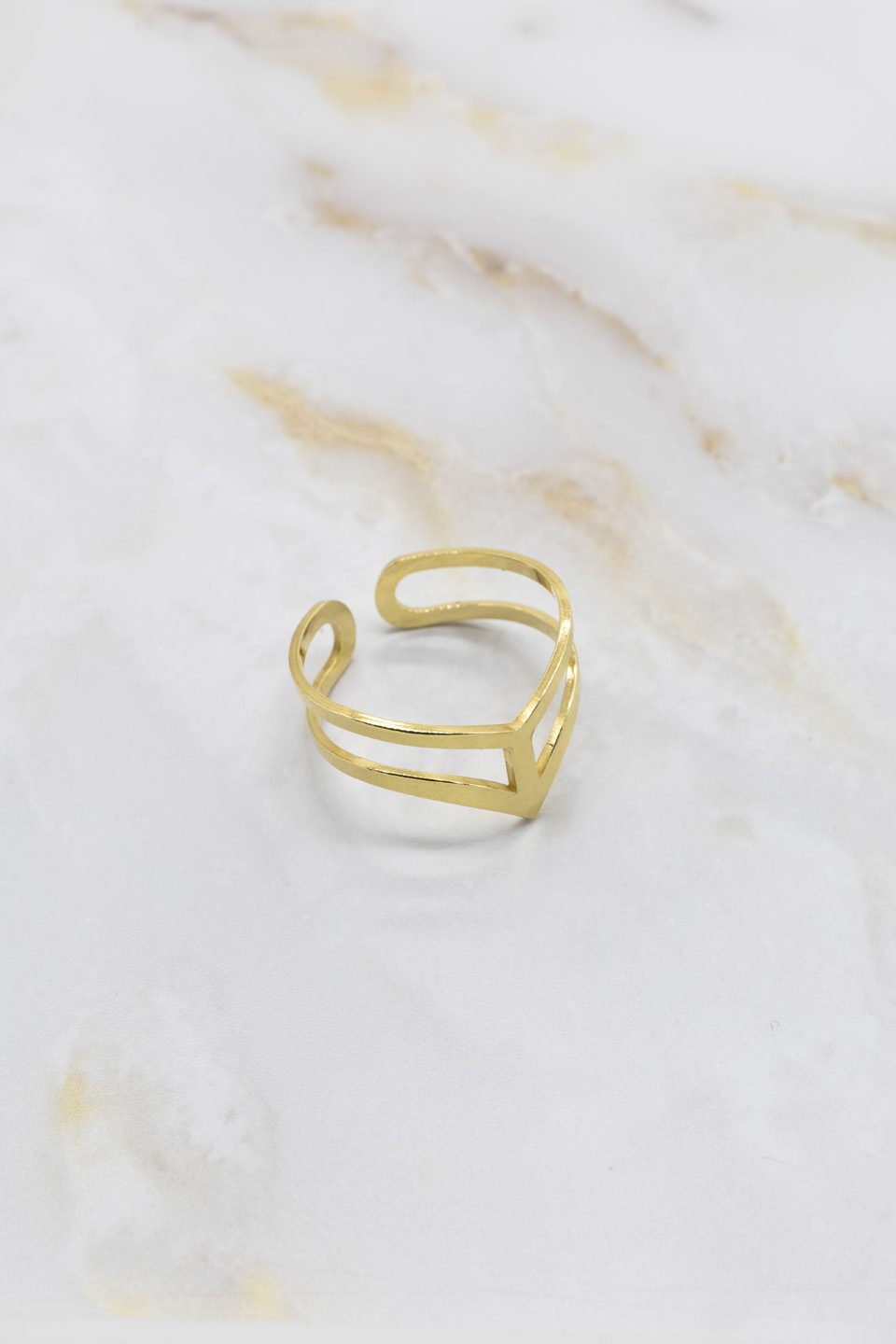Anillo Arco EPD chapado oro 24k
