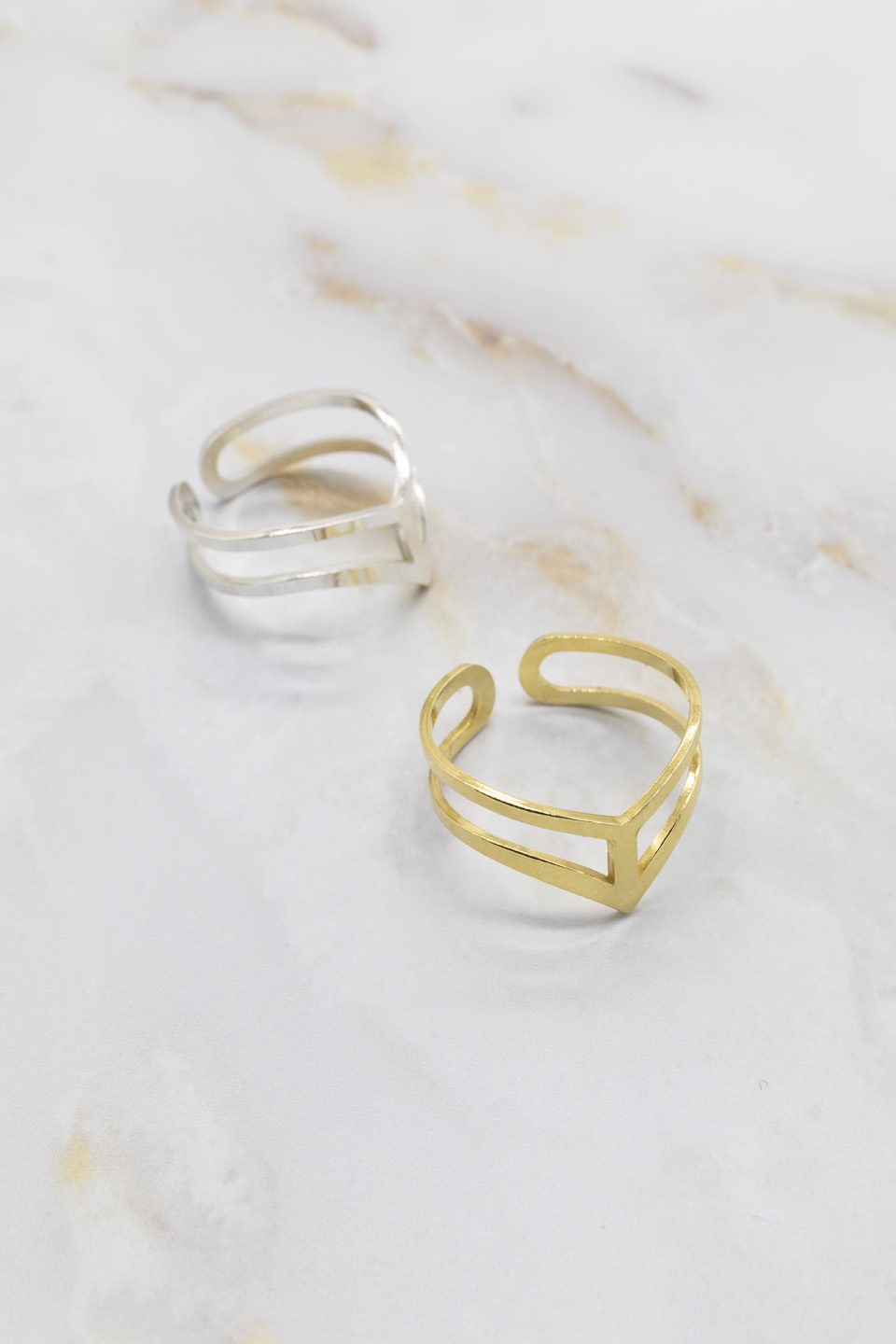 Anillo Arco EPD chapado oro 24k