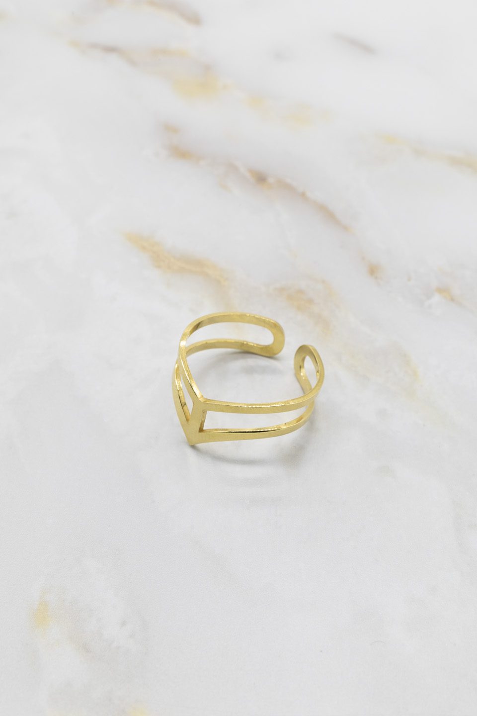 Anillo Arco EPD chapado oro 24k