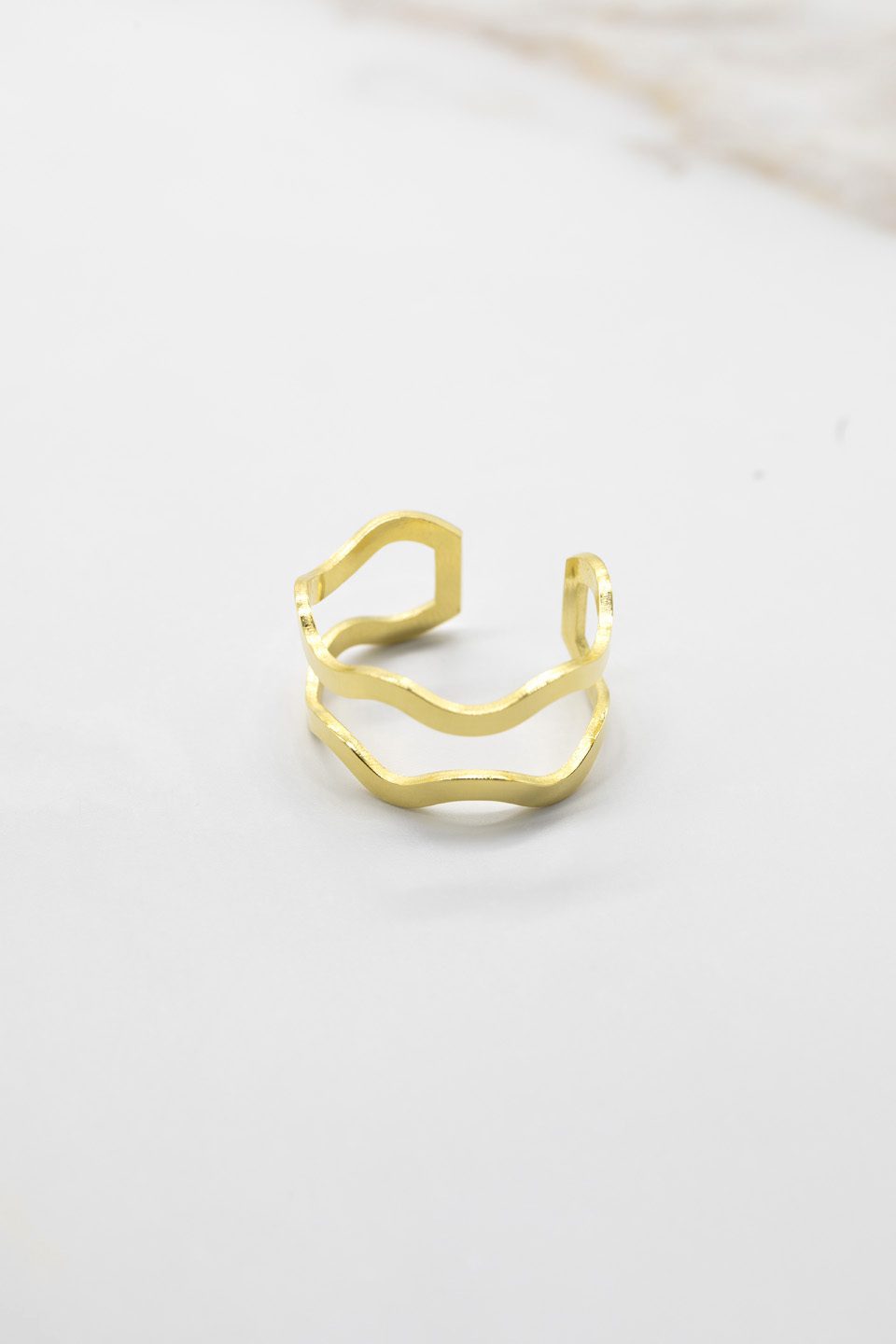 Anillo Onda EPD chapado oro 24k