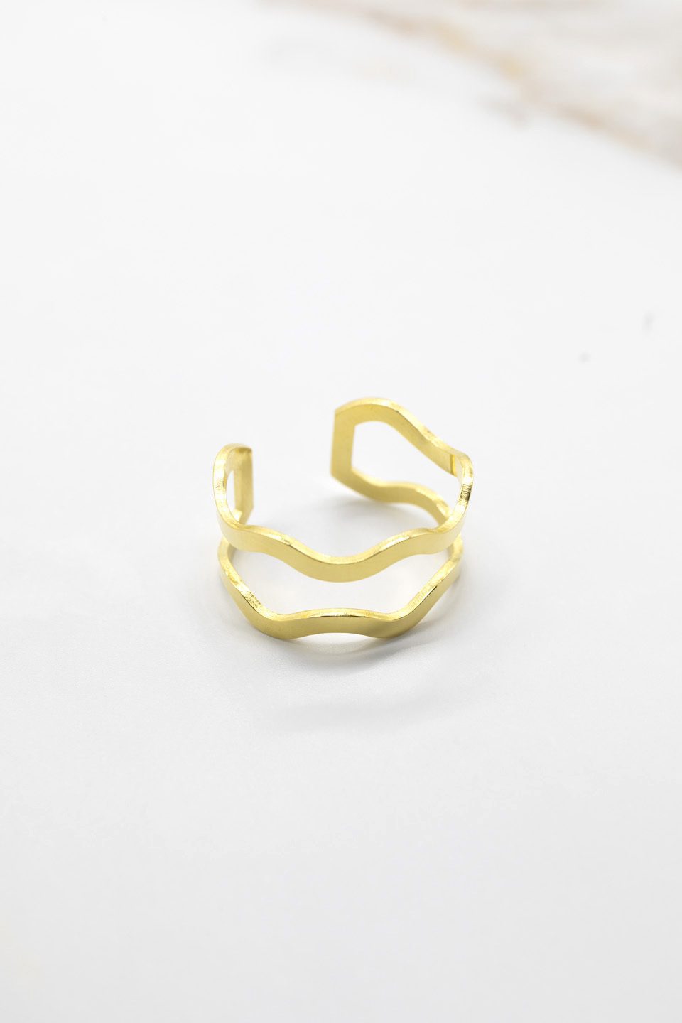 Anillo Onda EPD chapado oro 24k