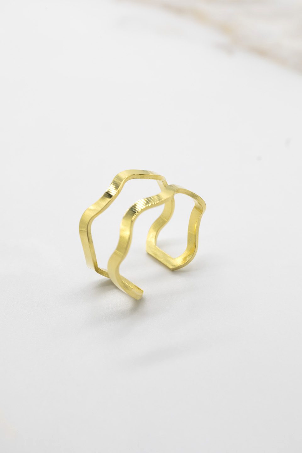 Anillo Onda EPD chapado oro 24k
