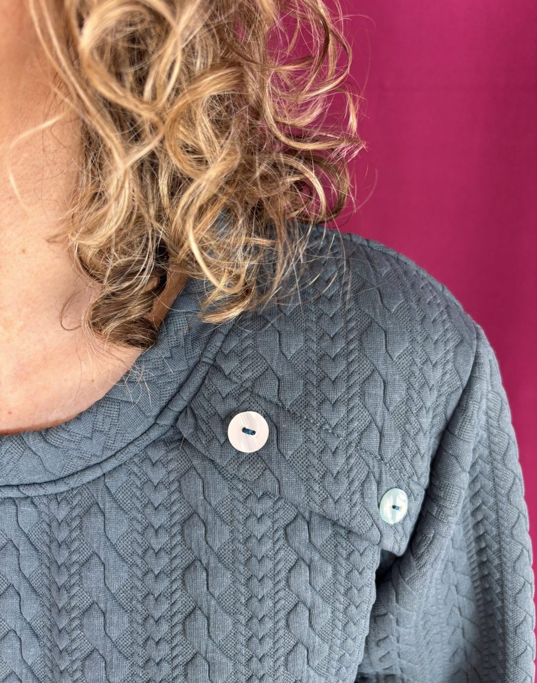 Sudadera Button Petroleo