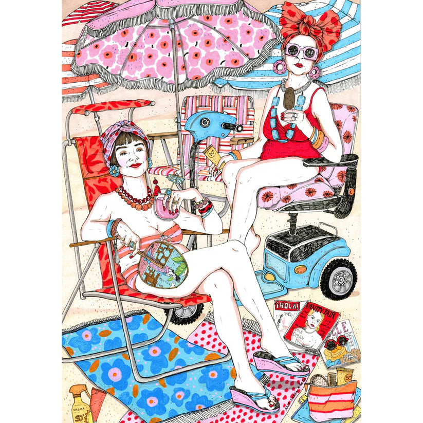 Ilustración Señoras de la playa