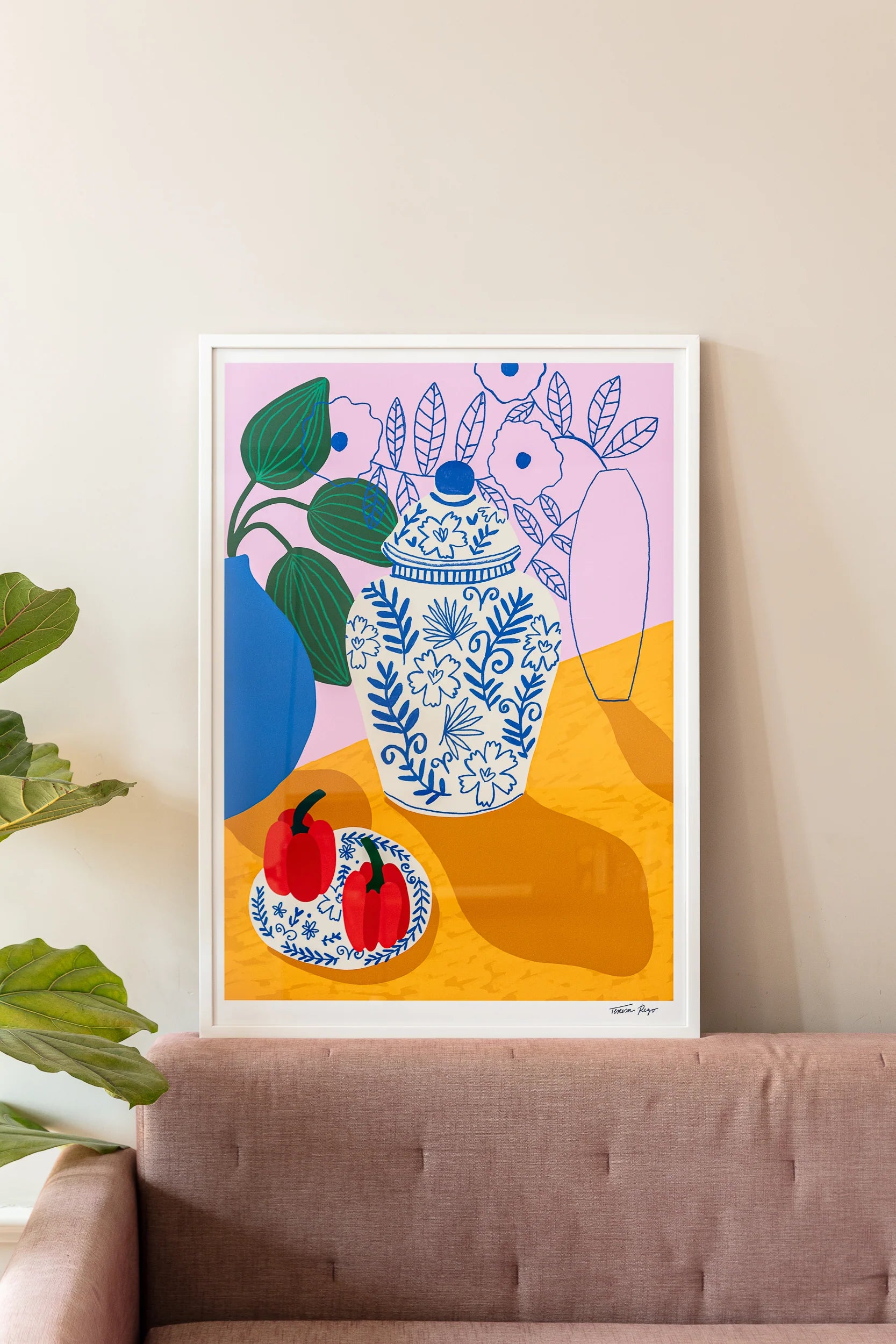 Lámina Porcelana y pimientos