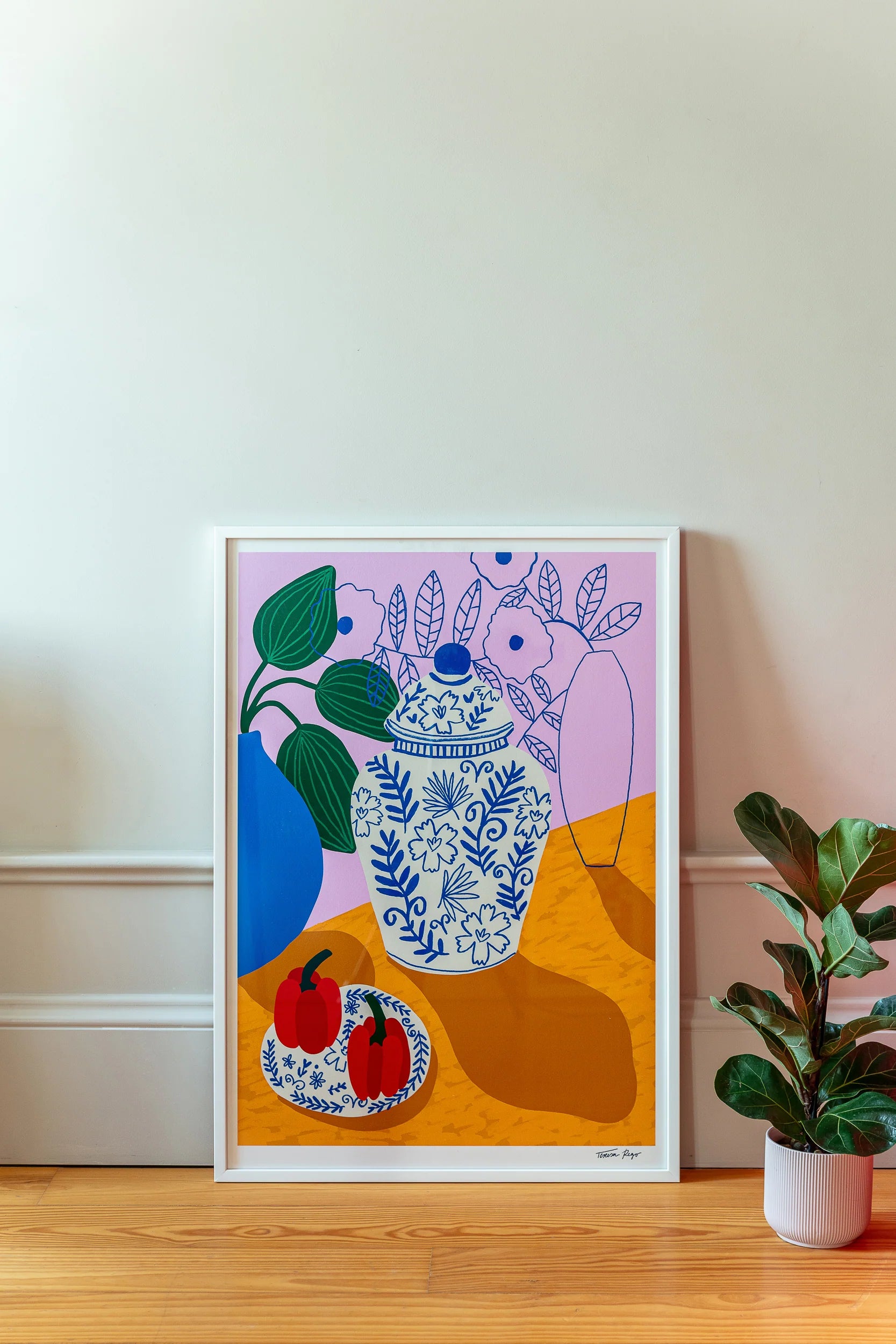 Lámina Porcelana y pimientos