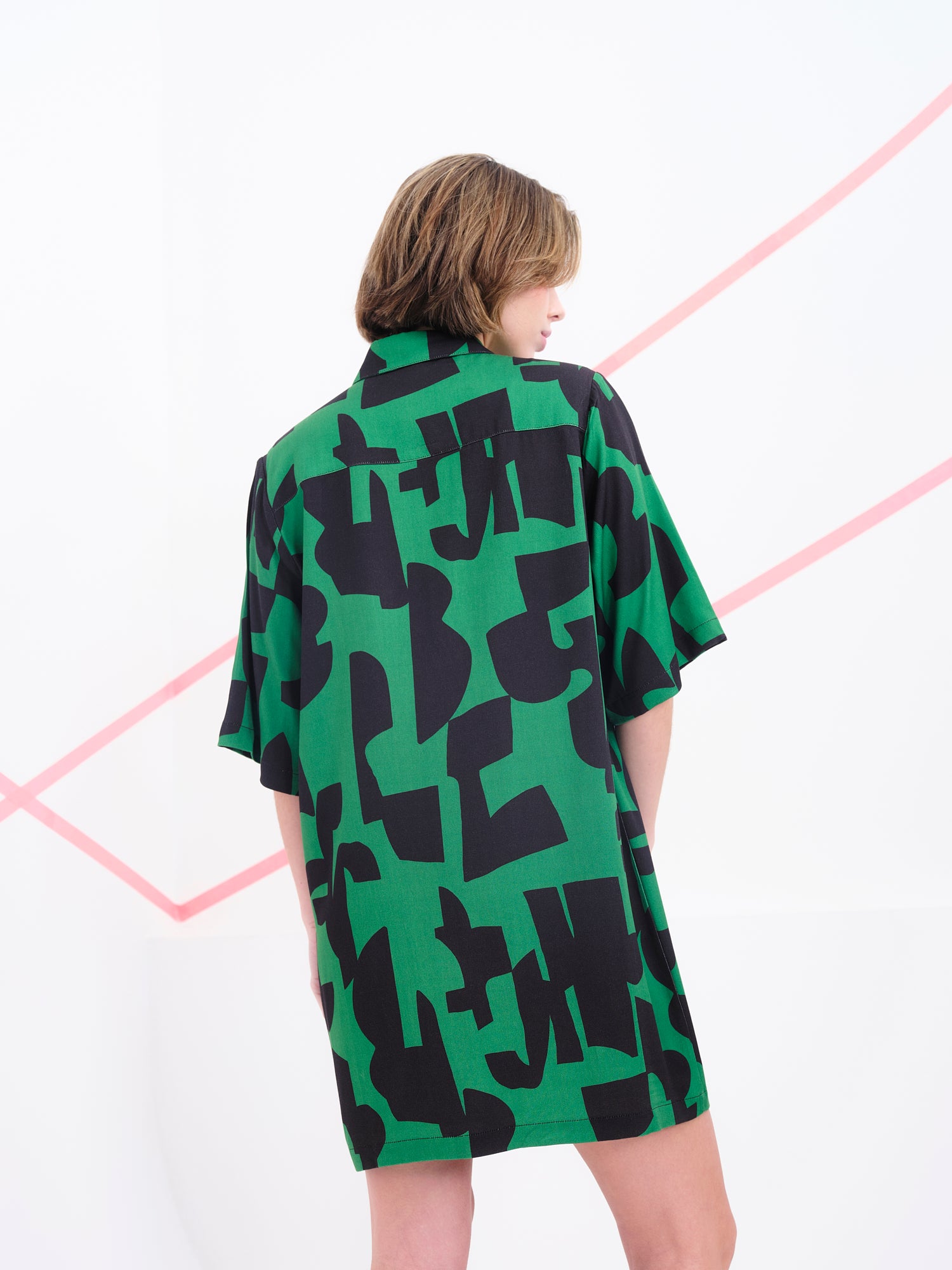 Vestido Coppola verde abstracto