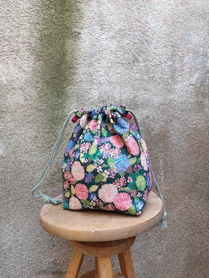 Bolso Capacha Hortensias verde