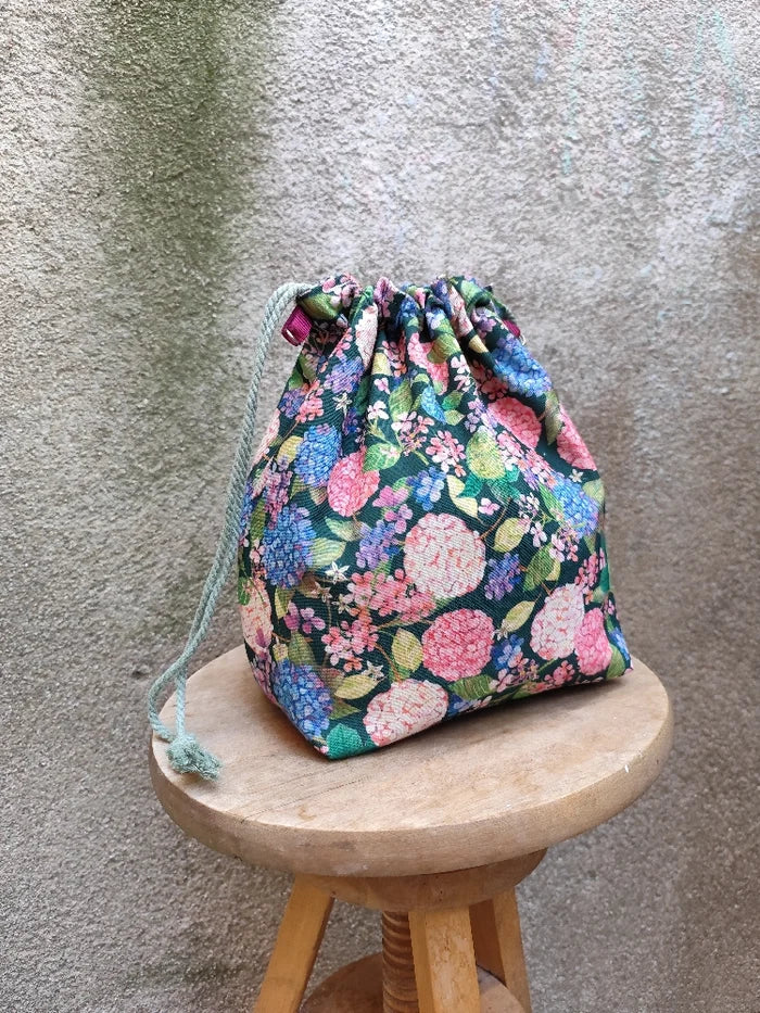 Bolso Capacha Hortensias verde