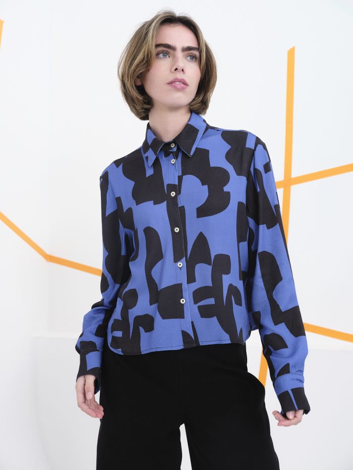 Camisa Kubrick azul abstracto
