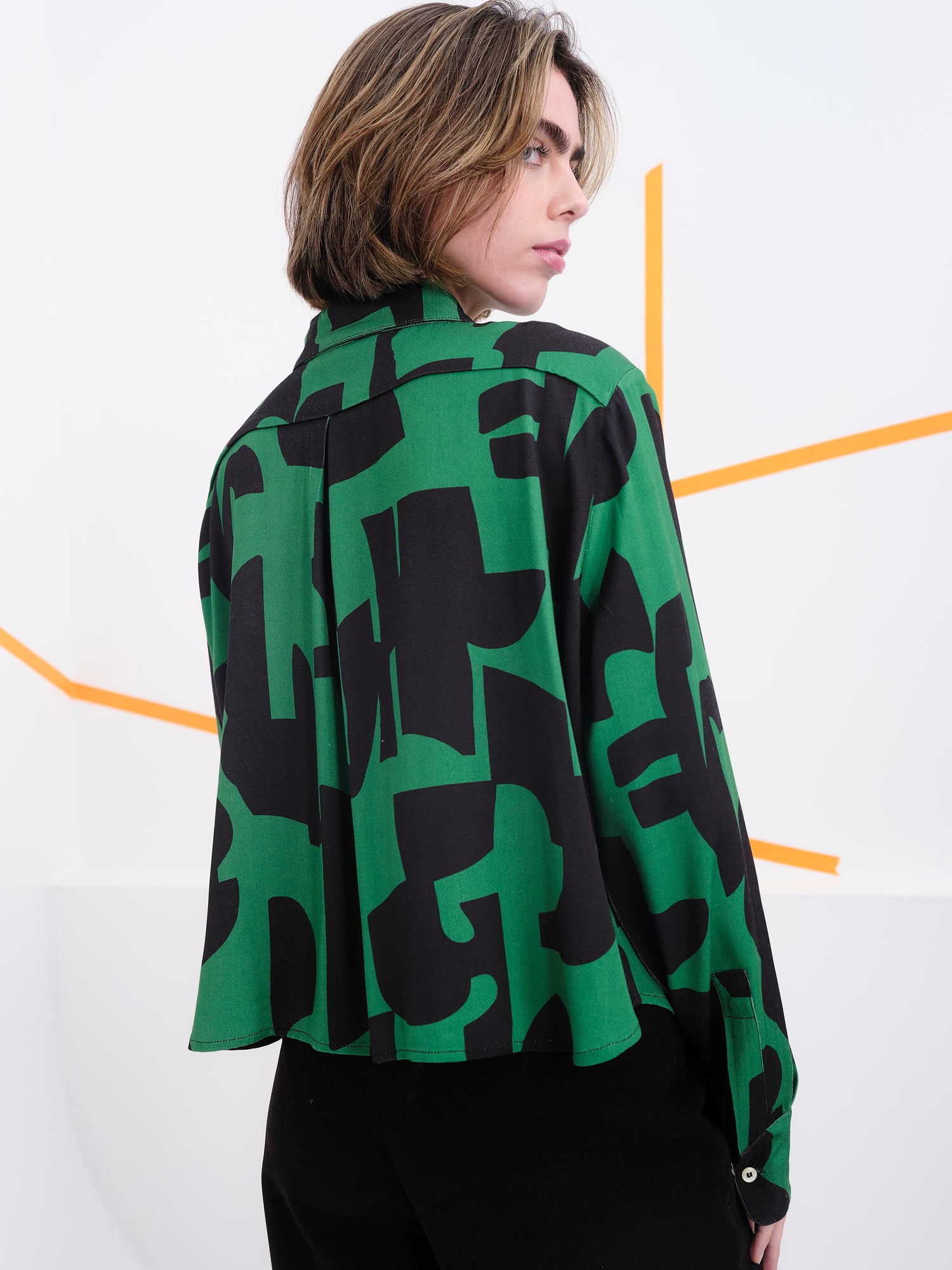 Kubrick abstract blue shirt