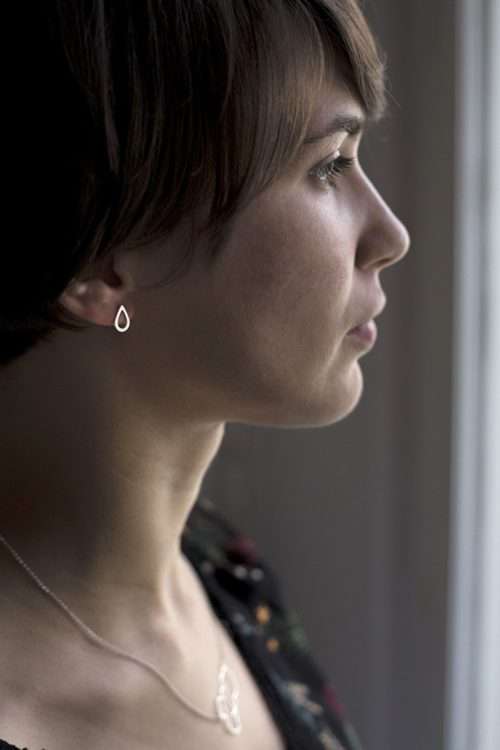 Pendientes plata gota