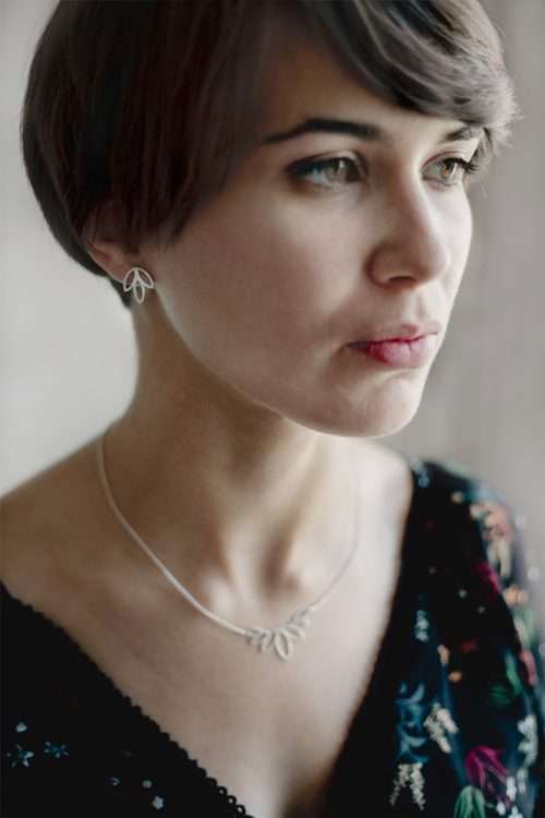 Pendientes plata hoja