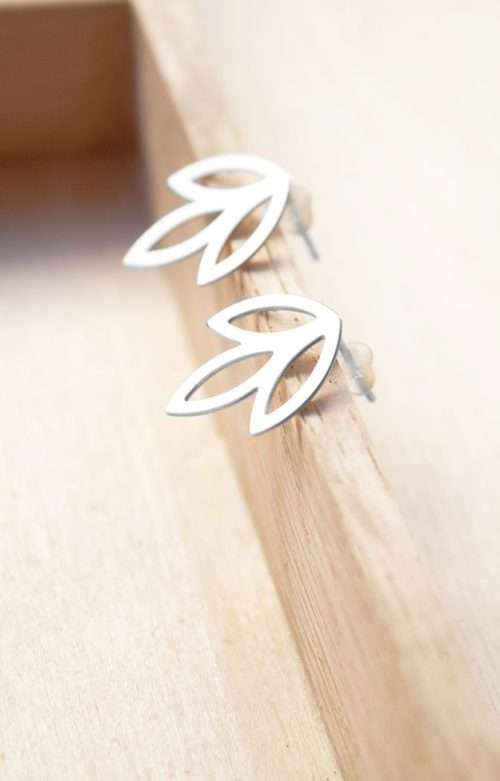 Pendientes plata hoja