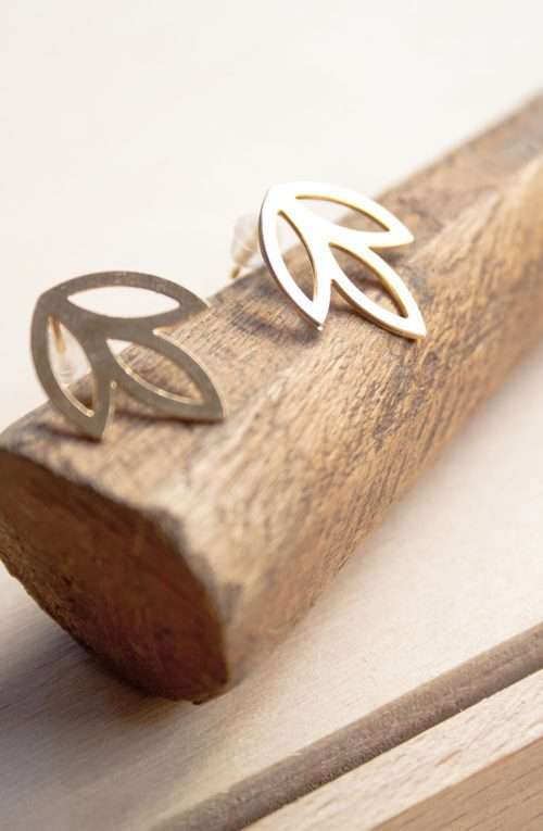 Pendientes oro hoja