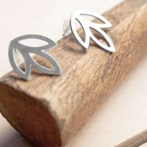 Pendientes plata hoja