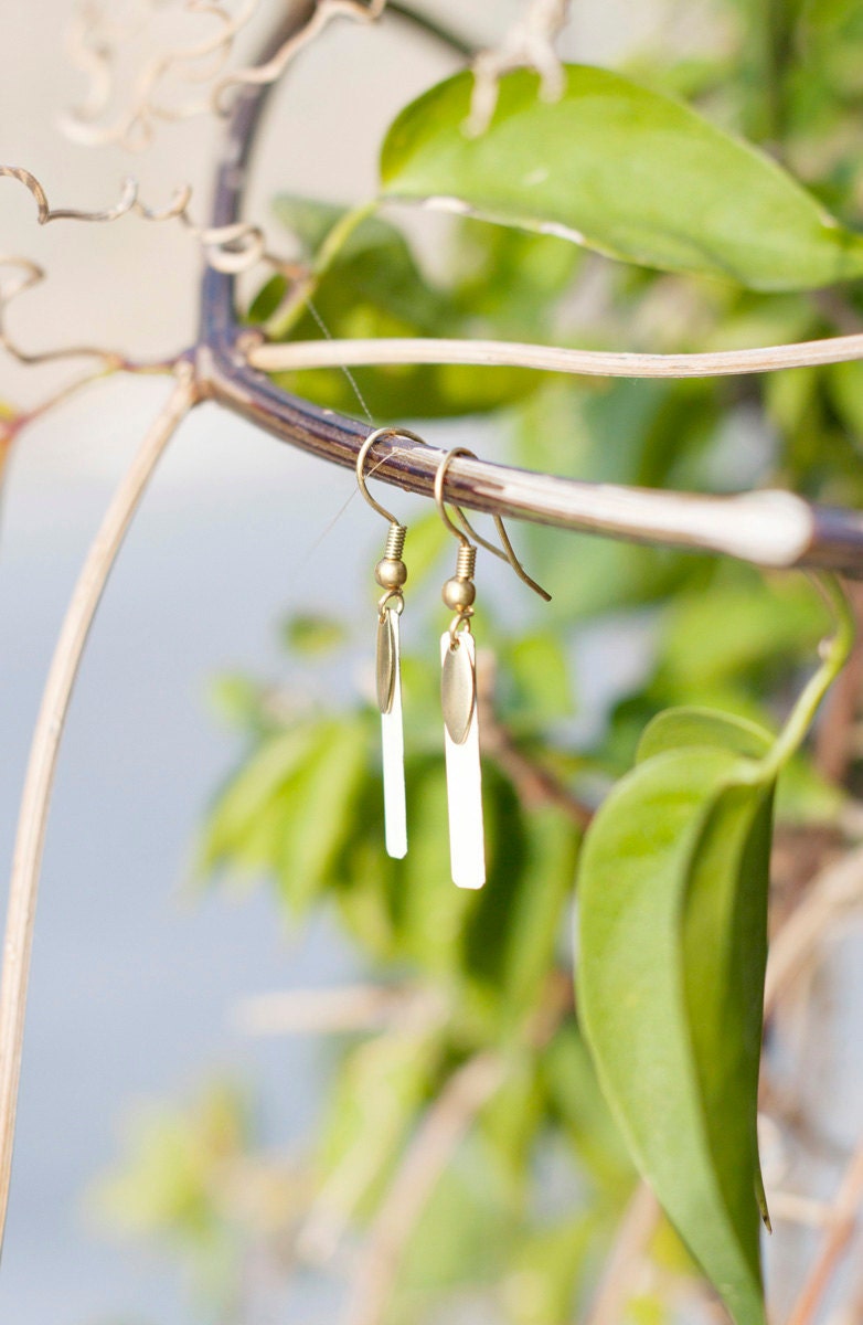 Minimalist rectangle earrings. COLOR STICK EARRINGS. Different colors.