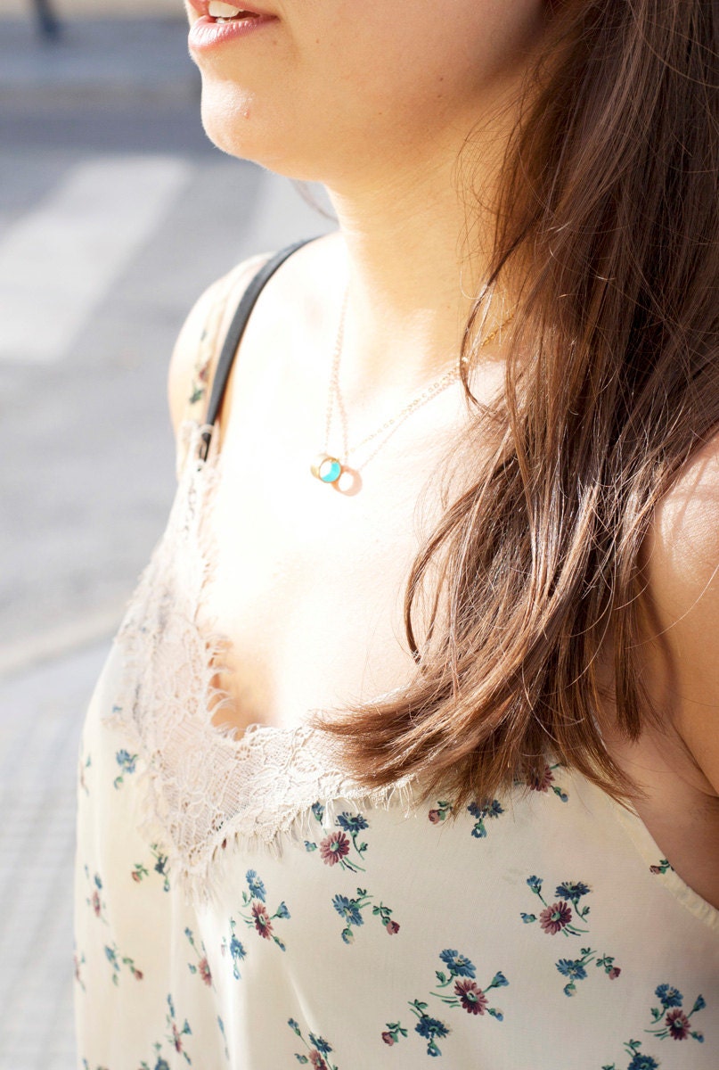 CYLINDER, Tiny and Minimalist necklace. Geometric small necklace, simple and modern. Minimal jewelry.