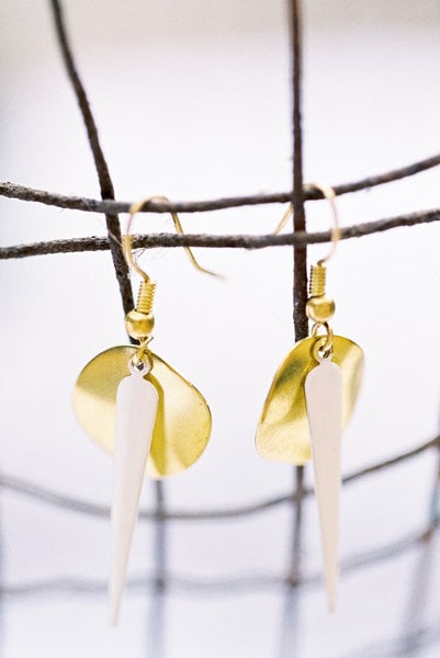 Leather earrings. Minimalist earrings. Color earrings. Geometric. Color cute earrings. Minimalist jewelry.