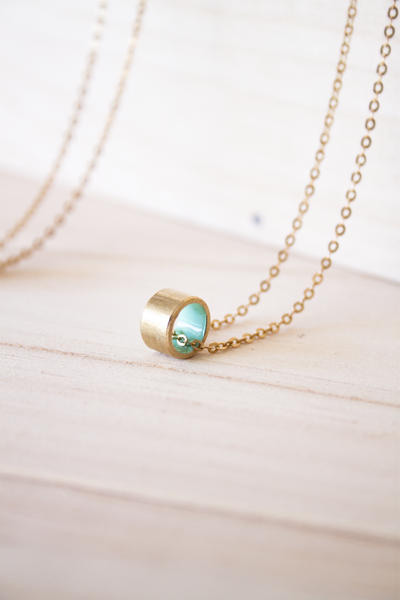 CYLINDER, Tiny and Minimalist necklace. Geometric small necklace, simple and modern. Minimal jewelry.