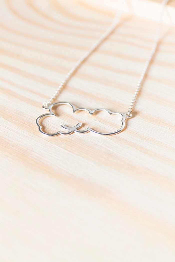 SILVER necklace CLOUD. Sterling Silver 925. Delicate and elegant piece perfect for gifts.