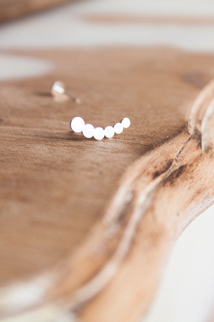 GOLD plated Silver Ear Climber Earrings - Ear Climbers - Silver Earrings - Ear Crawlers - minimalistic - Long Earrings gold plated