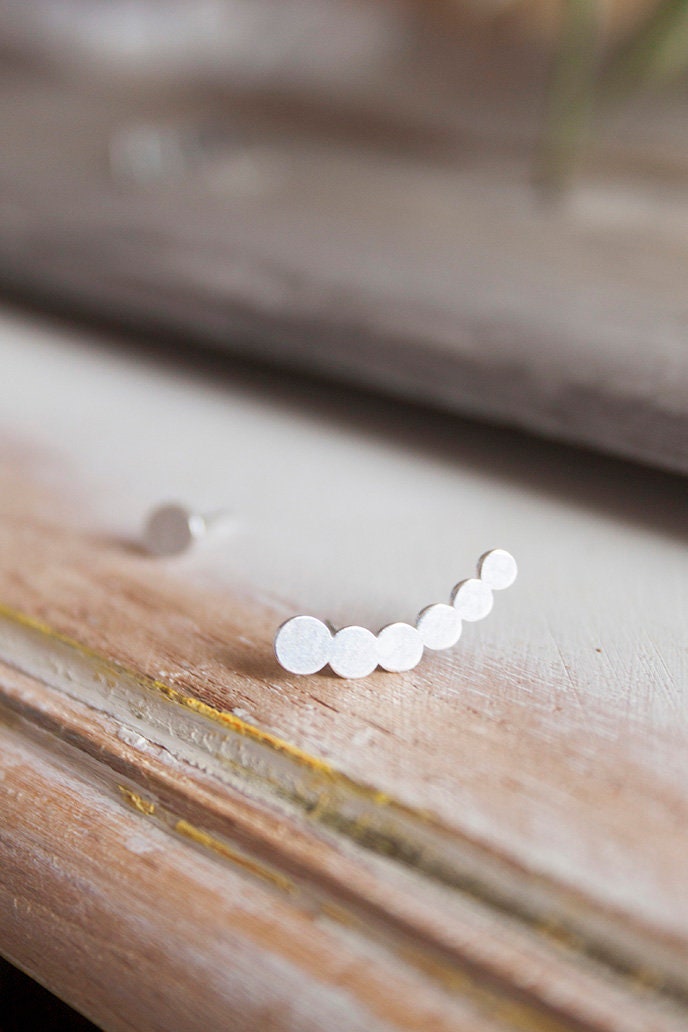 GOLD plated Silver Ear Climber Earrings - Ear Climbers - Silver Earrings - Ear Crawlers - minimalistic - Long Earrings gold plated