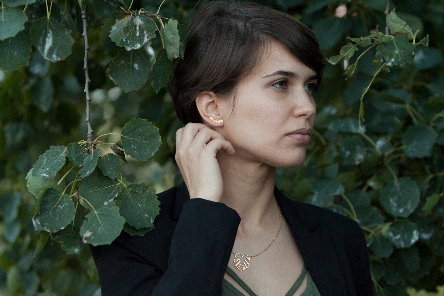 GOLD plated Silver Ear Climber Earrings - Ear Climbers - Silver Earrings - Ear Crawlers - minimalistic - Long Earrings gold plated