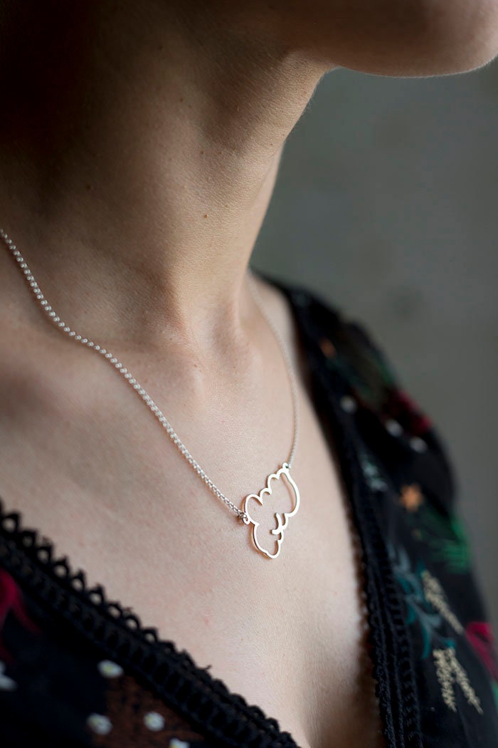 SILVER necklace CLOUD. Sterling Silver 925. Delicate and elegant piece perfect for gifts.
