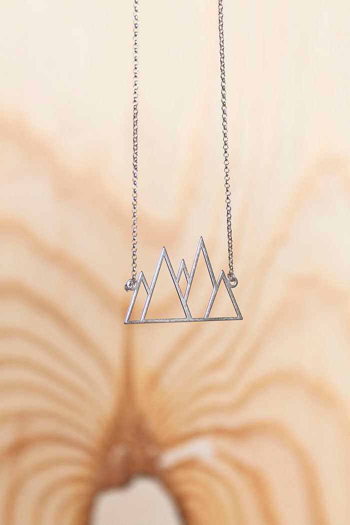 SILVER necklace MOUNTAINS necklace. Sterling Silver 925. Delicate and elegant piece perfect for gifts.