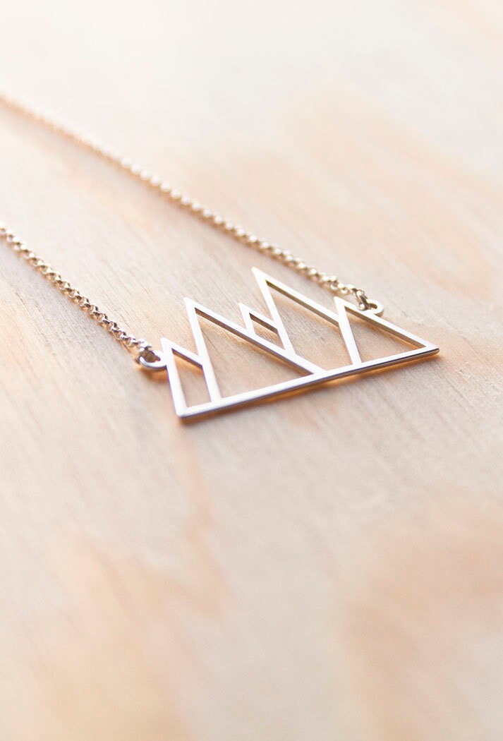 SILVER necklace MOUNTAINS necklace. Sterling Silver 925. Delicate and elegant piece perfect for gifts.